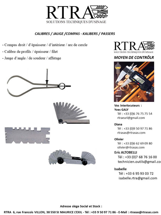 CALIBRES / JAUGE /COMPAS - KALIBERS / PASSERS
