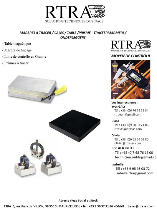 MARBRES A TRACER / CALES / TABLE /PRISME - TRACEERMARMERS / ONDERLEGGERS