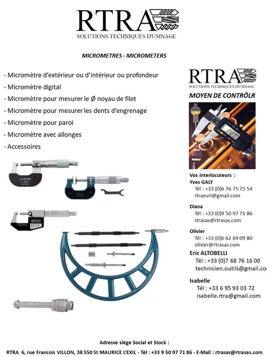 MICROMETRES - MICROMETERS