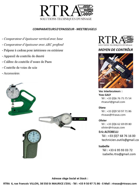 COMPARATEURS D'EPAISSEUR - MEETBEUGELS