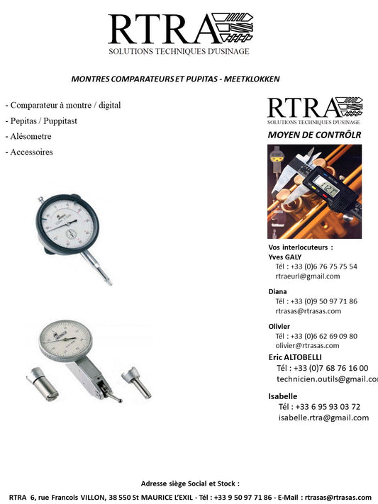 MONTRES COMPARATEURS ET PUPITAS - MEETKLOKKEN