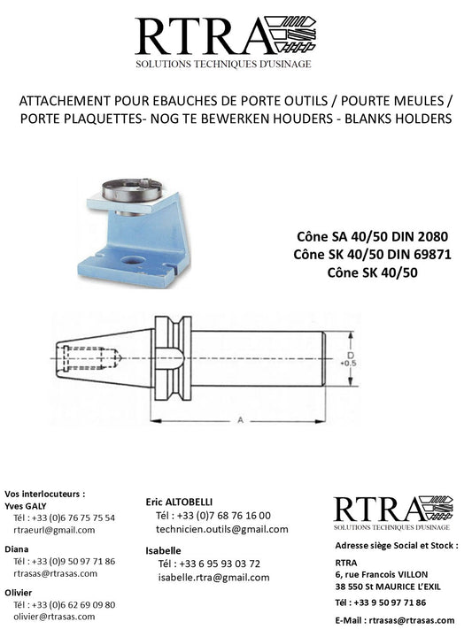 ARBRES PORTE-ALESOIRS CREUX (ALESOIR GAMMON) - SPIL VOOR OPSTEEKRUIMERS -SHELL REAMERS HOLDERS