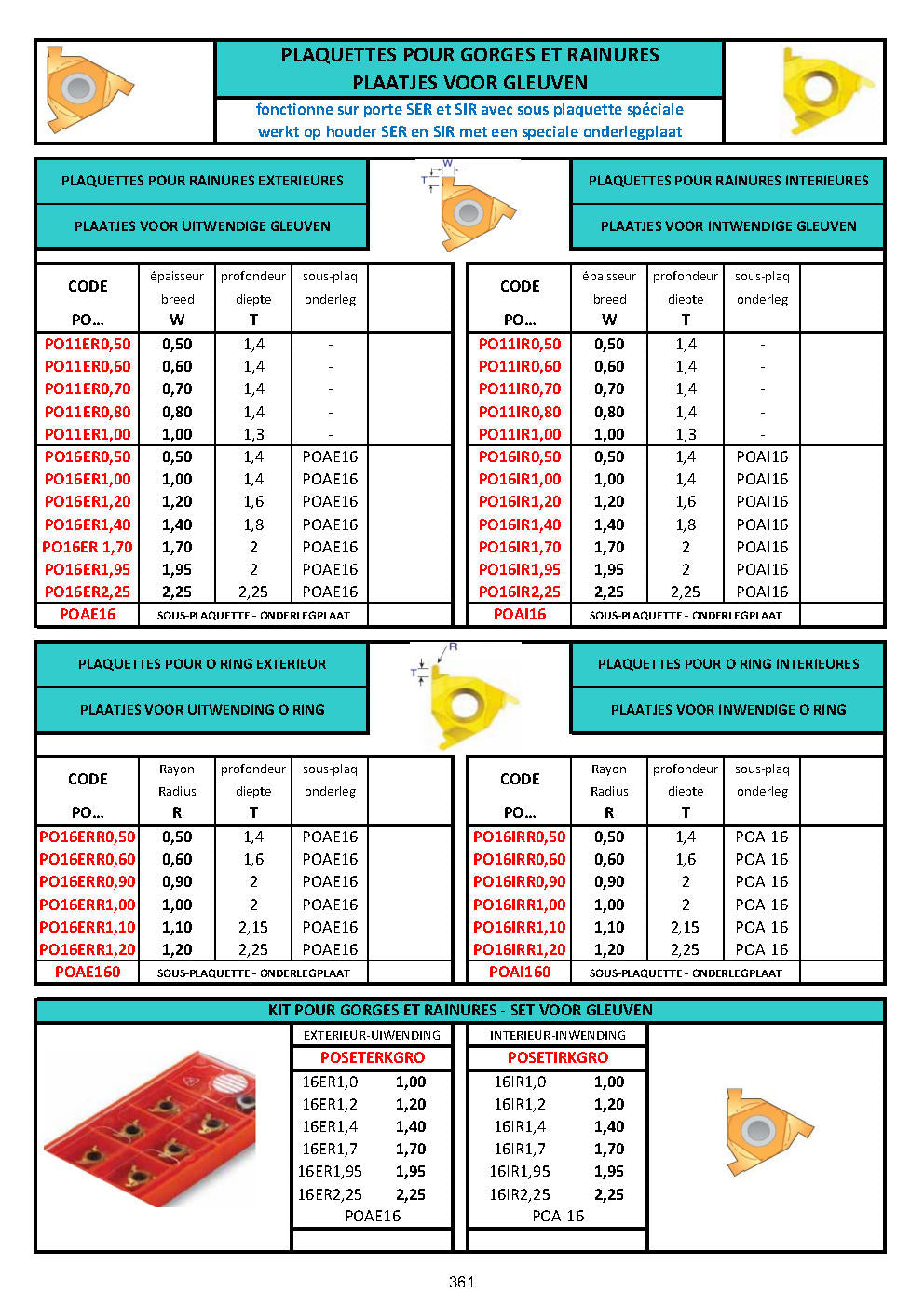 OUTILS DE TOURS A PLAQUETTES - DRAAIBEITELS MET HARDMETAAL PLAATJES - TOOLHOLDERS WITH CARBIDE INSERTS