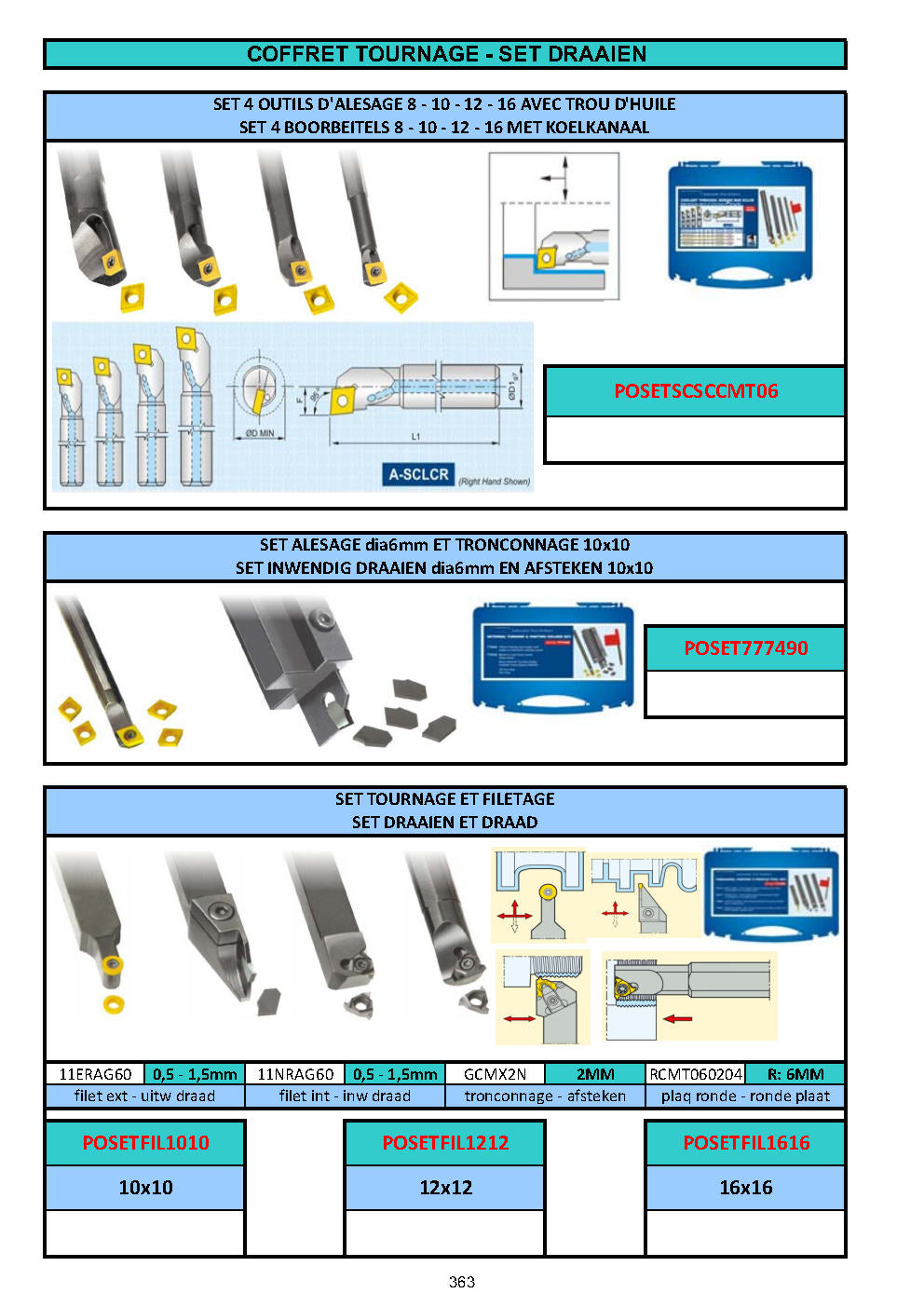 OUTILS DE TOURS A PLAQUETTES - DRAAIBEITELS MET HARDMETAAL PLAATJES - TOOLHOLDERS WITH CARBIDE INSERTS
