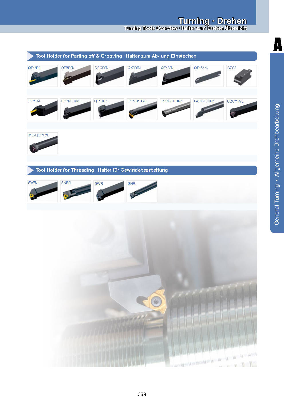OUTILS DE TOURS A PLAQUETTES - DRAAIBEITELS MET HARDMETAAL PLAATJES - TOOLHOLDERS WITH CARBIDE INSERTS