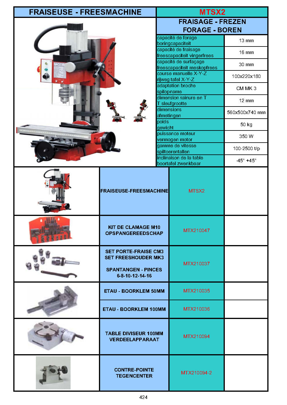 MINI -TOURS / MINI-FRAISEUSES - MINI-DRAAIBANK / MINI-FREESMACHINE - MINI-LATHE / MINI DRILLING MILLING MACHINE