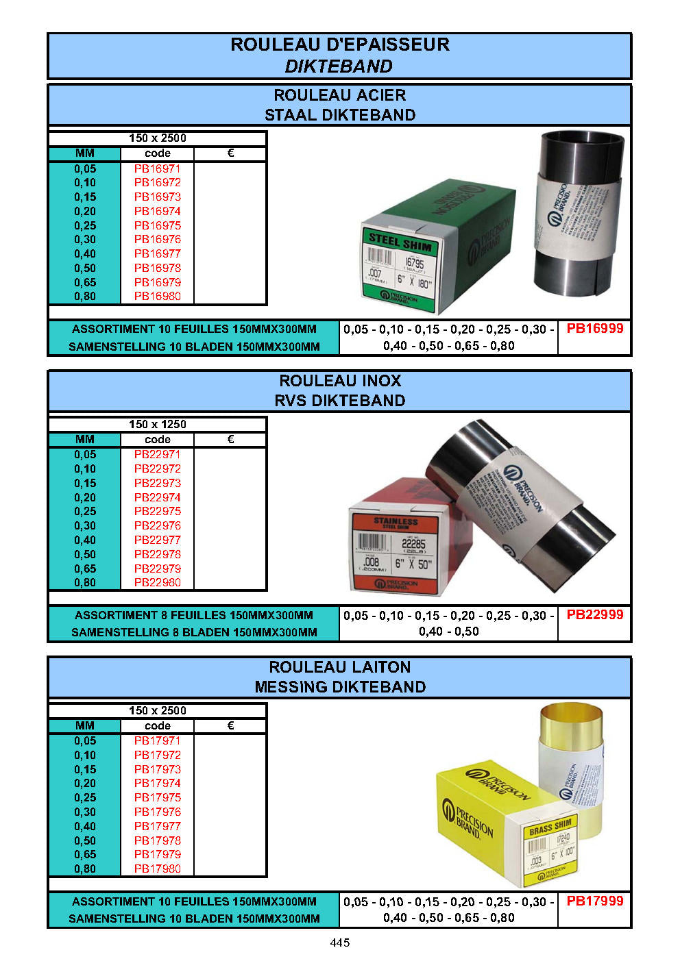 KIT DE MAINTENANCE - DIKTEBAND - SHIM STOCK