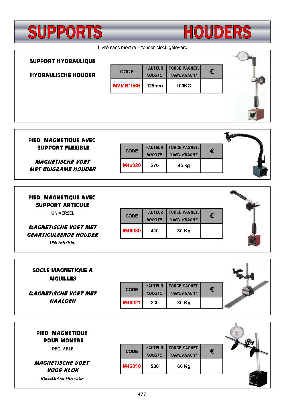 SUPPORTS - HOUDERS
