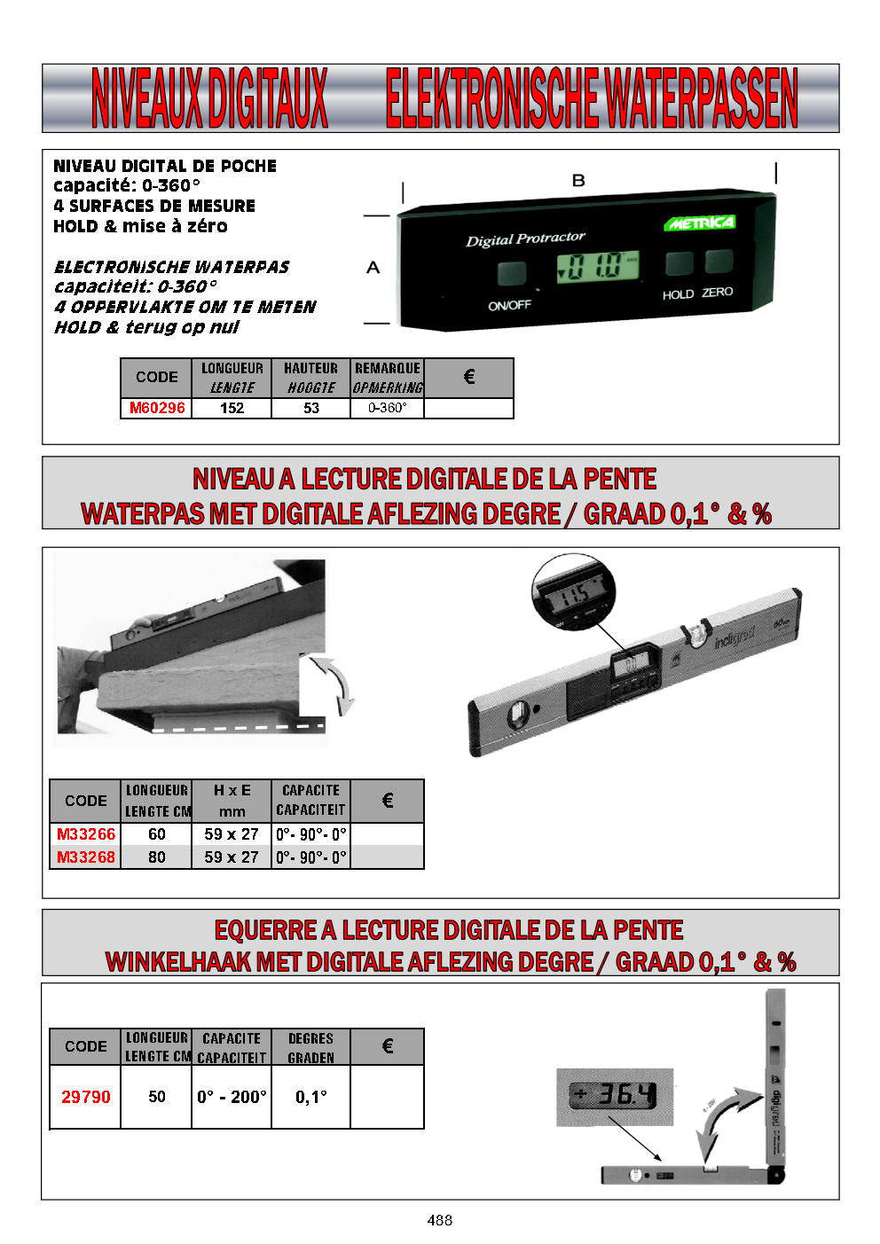 EQUERRES / NIVEAUX - WINKELHAKEN / WATERPASSEN