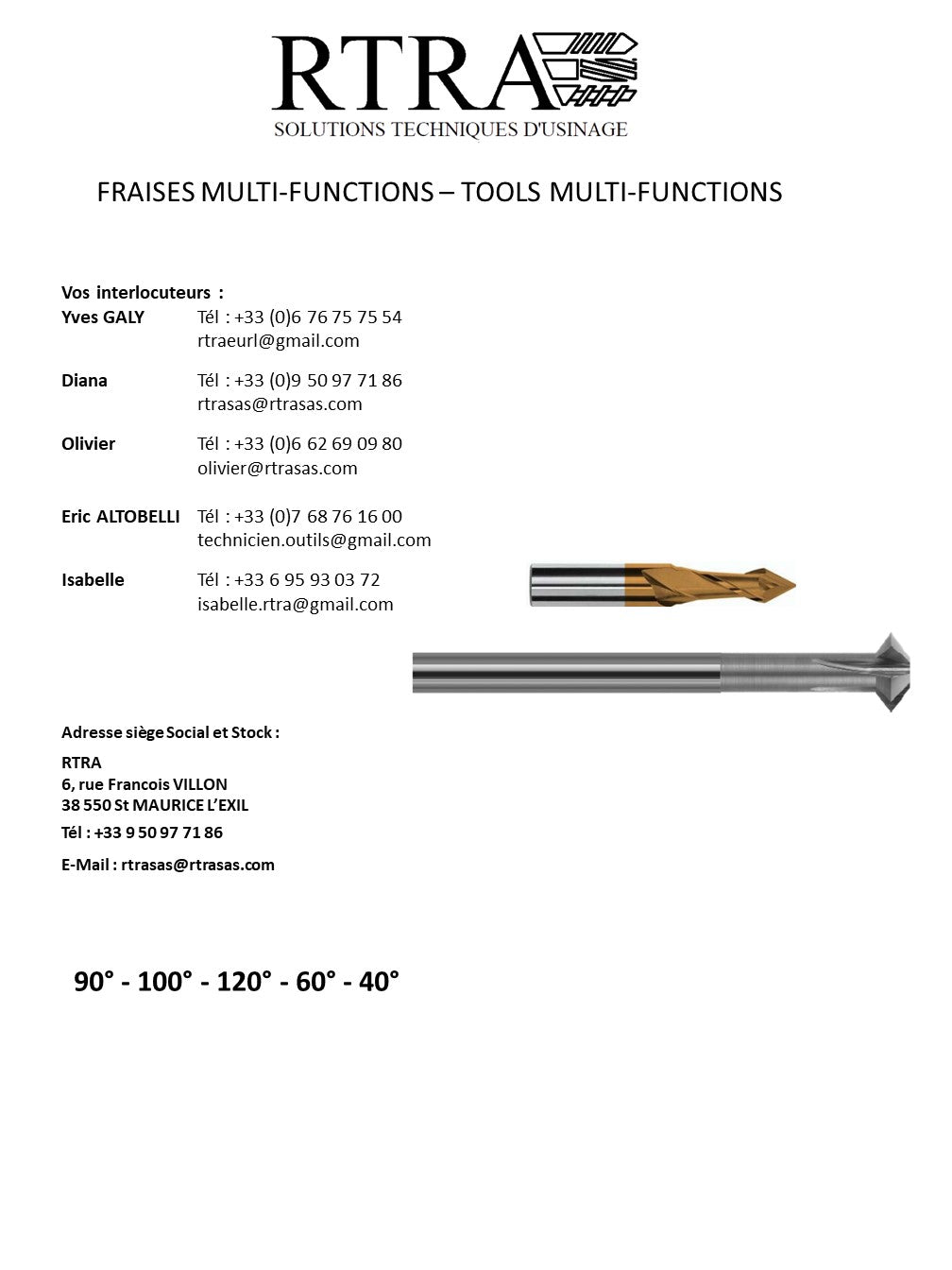 FRAISES MULTI-FONCTIONS – TOOLS MULTI-FUNCTIONS