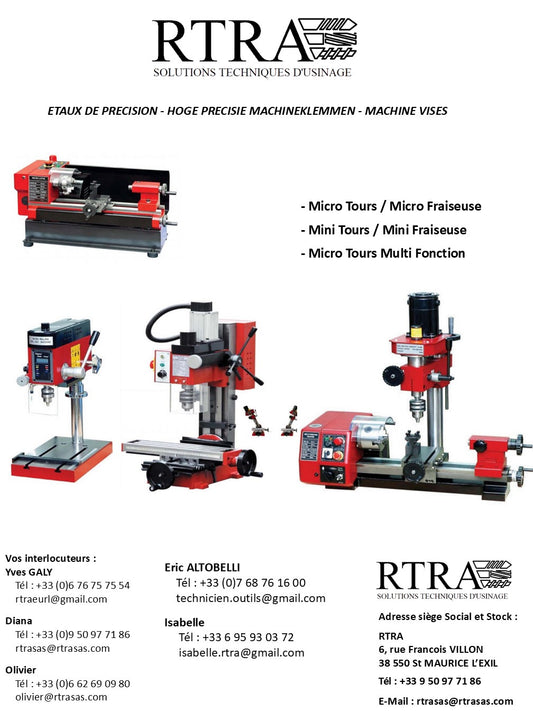 MINI -TOURS / MINI-FRAISEUSES - MINI-DRAAIBANK / MINI-FREESMACHINE - MINI-LATHE / MINI DRILLING MILLING MACHINE