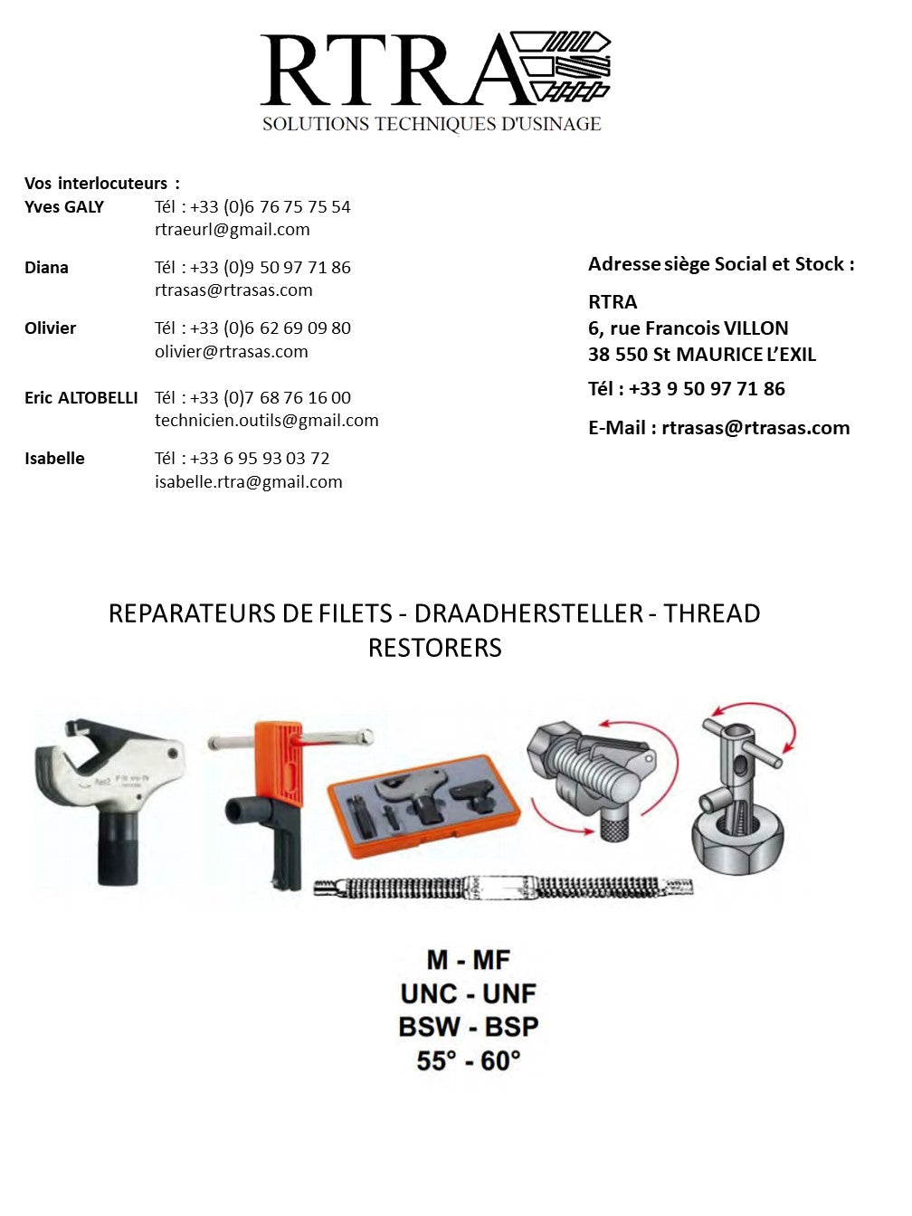 REPARATEURS DE FILETS - DRAADHERSTELLER - THREAD RESTORERS