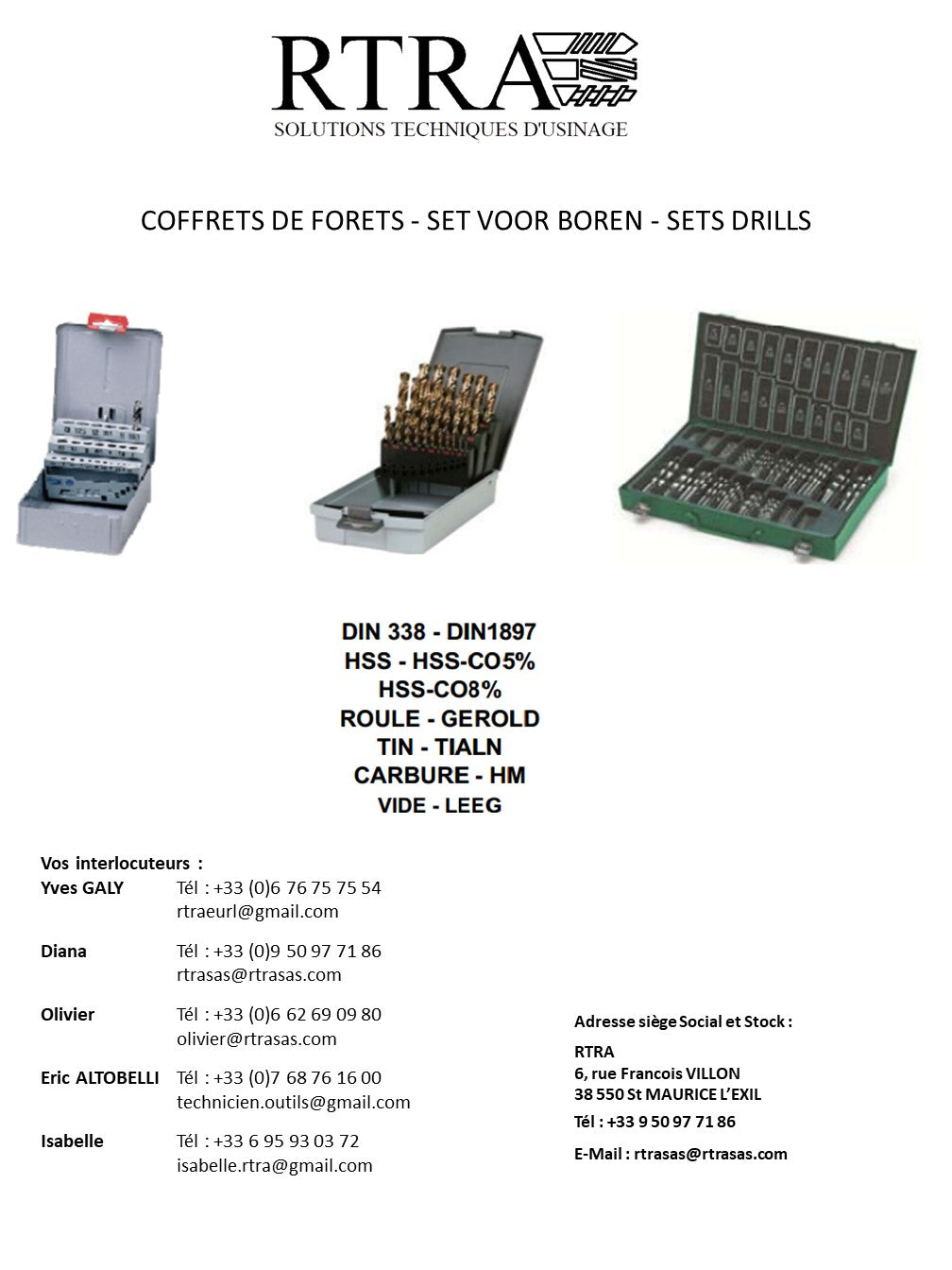COFFRETS DE FORETS - SET VOOR BOREN - SETS DRILLS